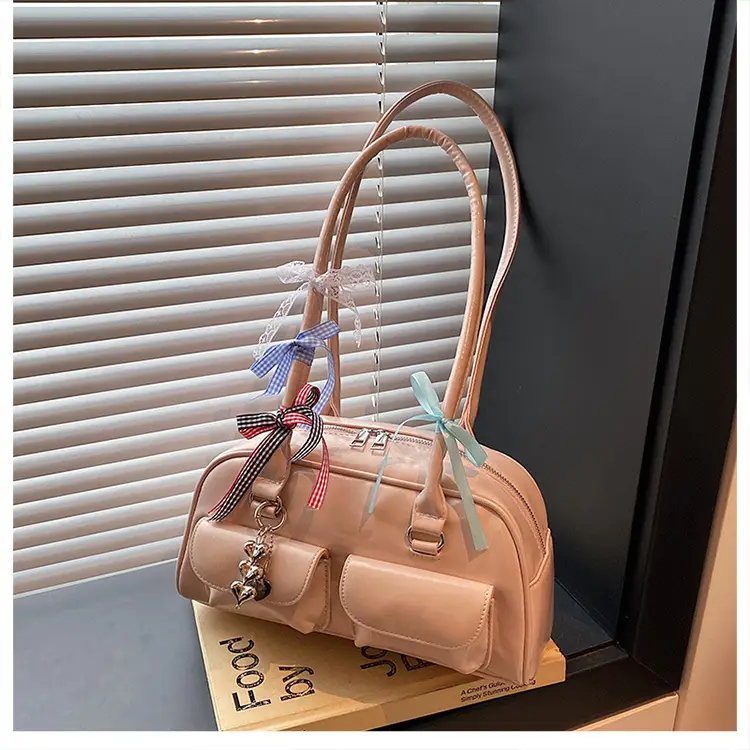 Light Colored Zipper Shoulder Bag for Women Autumn Winter Commute — feature 30