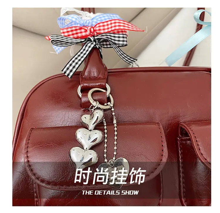Light Colored Zipper Shoulder Bag for Women Autumn Winter Commute — feature 4