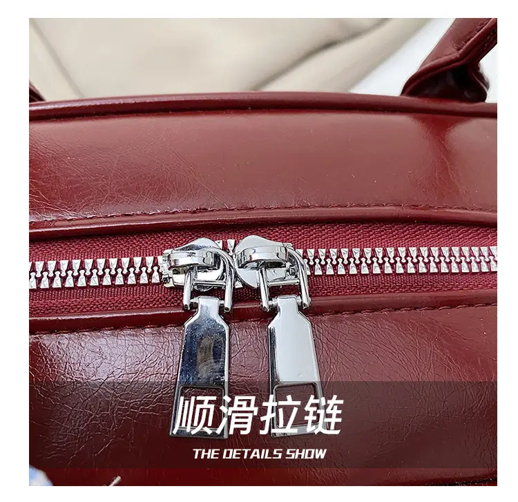 Light Colored Zipper Shoulder Bag for Women Autumn Winter Commute — feature 5