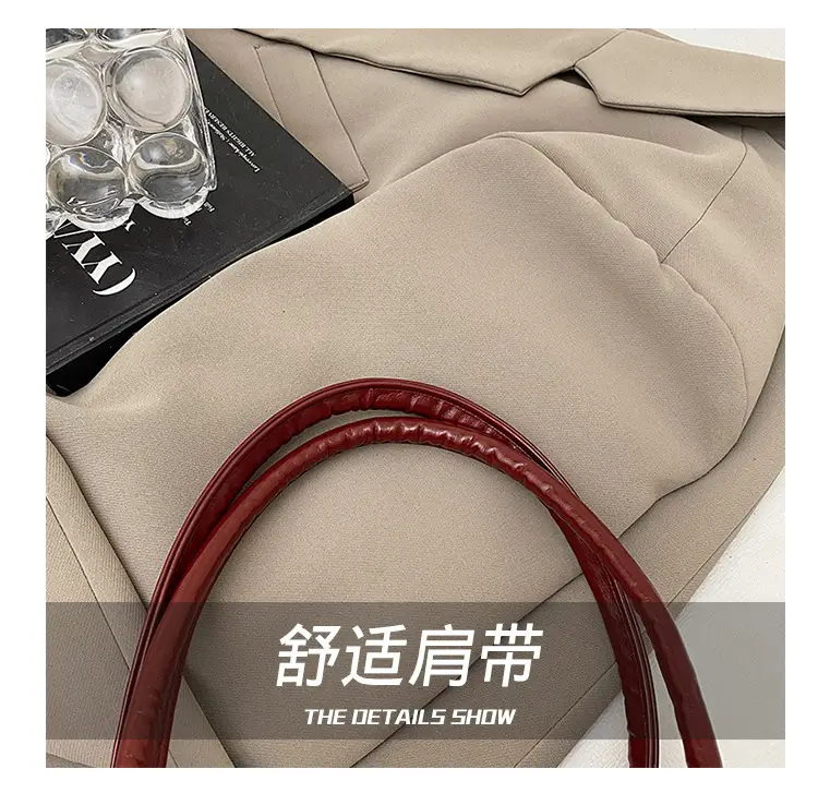 Light Colored Zipper Shoulder Bag for Women Autumn Winter Commute — feature 7