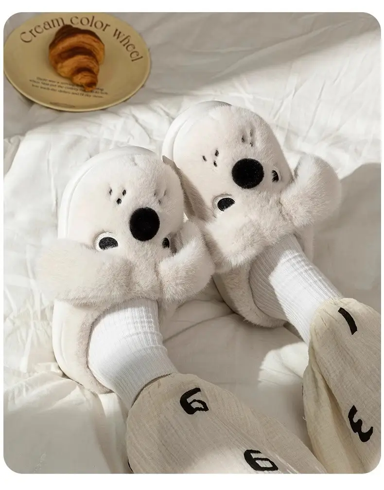 Big-Eared Dog Slippers 2025 New Winter Warm Cotton Slippers Can Be Worn Outside Thick-Soled Non-Slip Shoes Baotou Home Cotton Shoes — feature 13