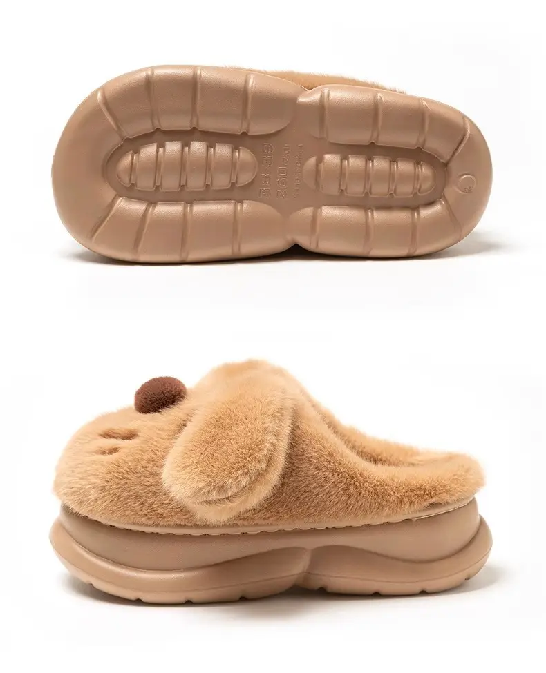 Big-Eared Dog Slippers 2025 New Winter Warm Cotton Slippers Can Be Worn Outside Thick-Soled Non-Slip Shoes Baotou Home Cotton Shoes — feature 14