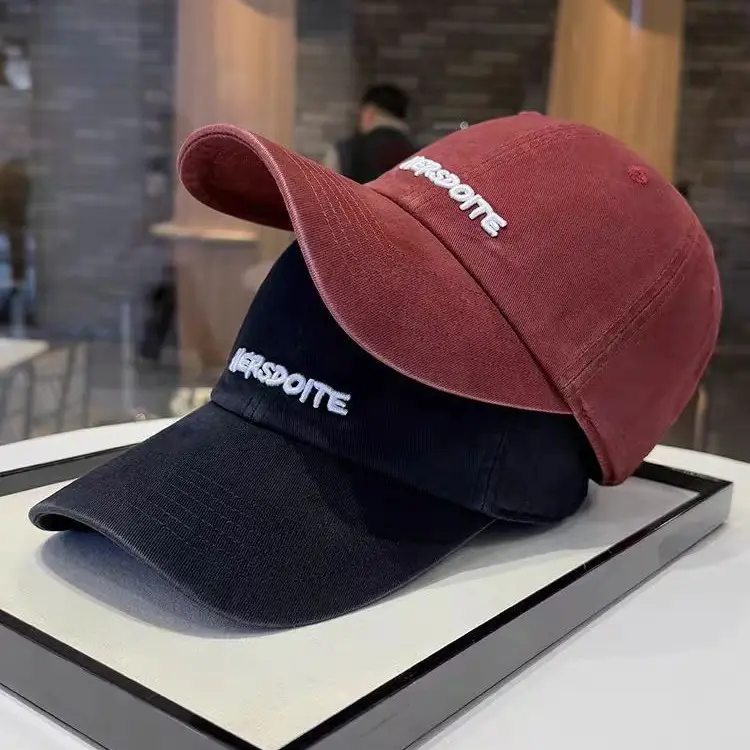 Women Embroidered Baseball Cap Red Black Large Head - Image 10