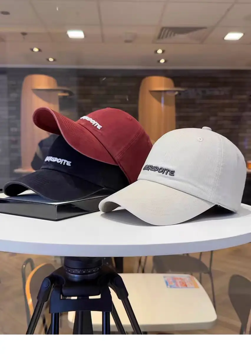 Women Embroidered Baseball Cap Red Black Large Head — feature 2