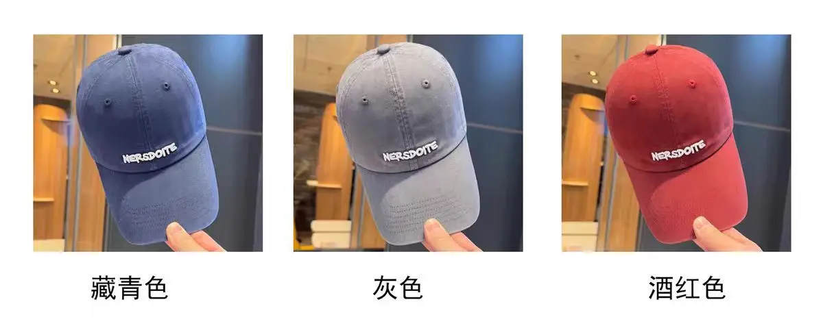 Women Embroidered Baseball Cap Red Black Large Head — feature 9