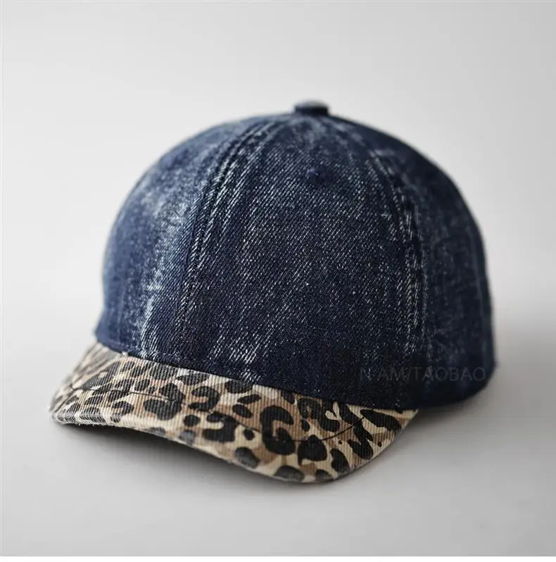 Retro Denim Cap Leopard Print for Men Women — feature 5
