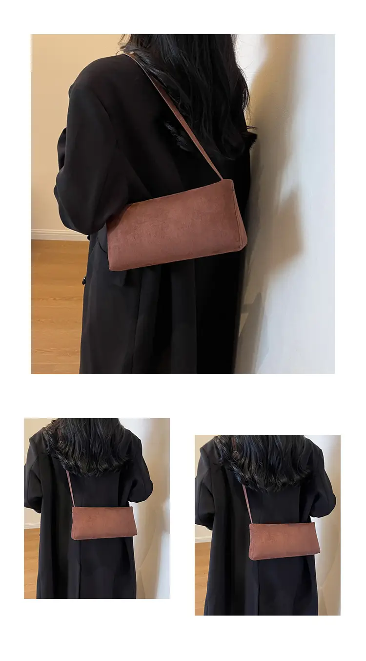 Retro Solid Color Underarm Bag for Women — feature 12