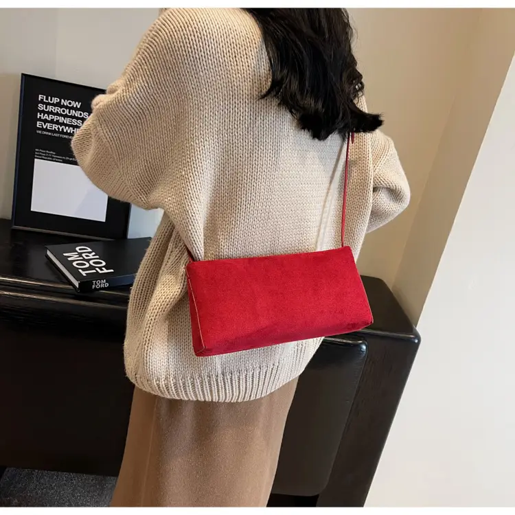 Retro Solid Color Underarm Bag for Women — feature 16