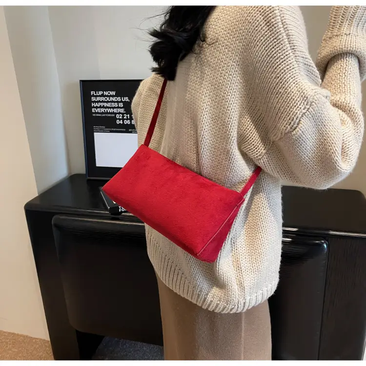 Retro Solid Color Underarm Bag for Women — feature 17
