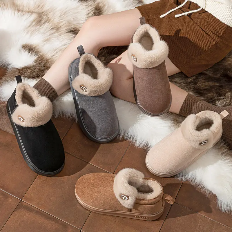 Winter Thick Plush Plush Cotton Slippers with Poop Feeling, Warm Home Cotton Shoes, Comfortable Non-Slip Couple Warm Cotton Shoes - Image 9