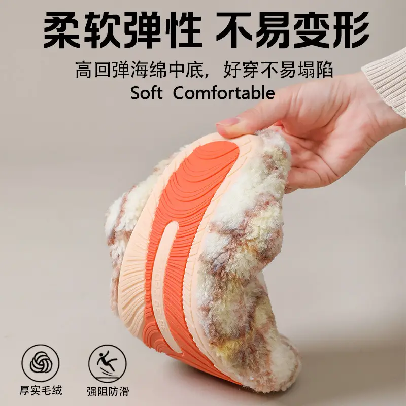 Plush Home Slippers for Women 2026, Plaid, Fleece-Lined, Warm, Soft-Soled, Closed-Toe, Foldable, Travel-Friendly - Image 6