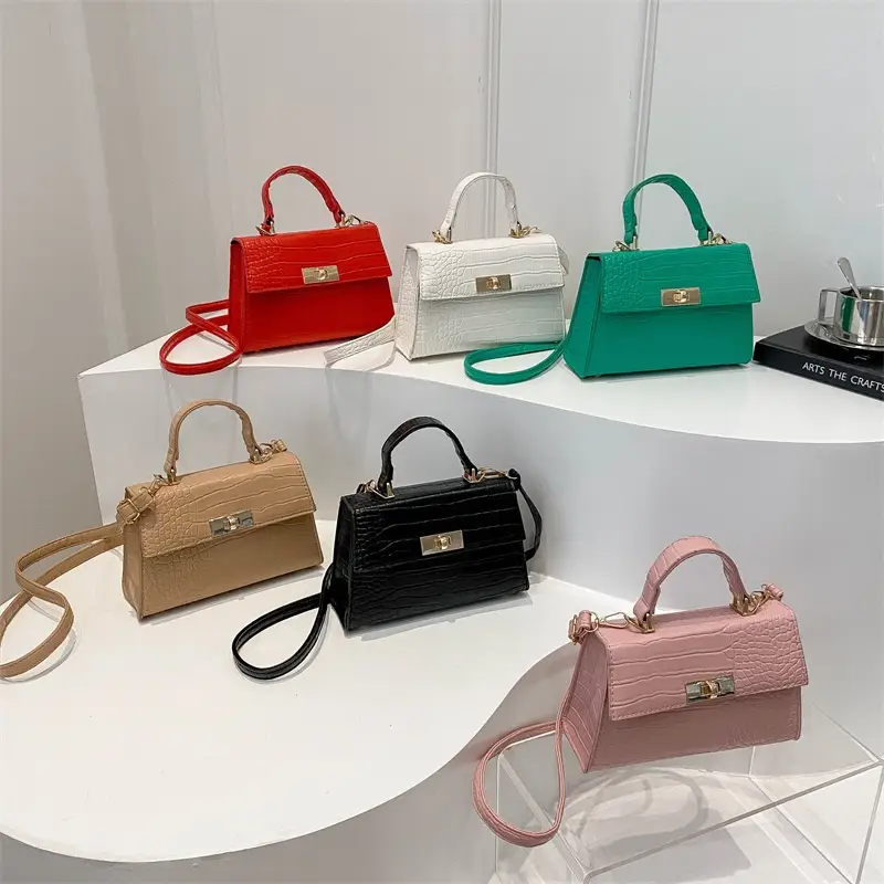 Pink Croc Leather Shoulder Bag for Women 2025 - Image 10