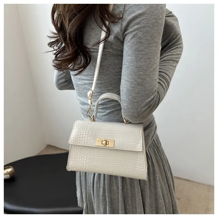 Pink Croc Leather Shoulder Bag for Women 2025 — feature 10
