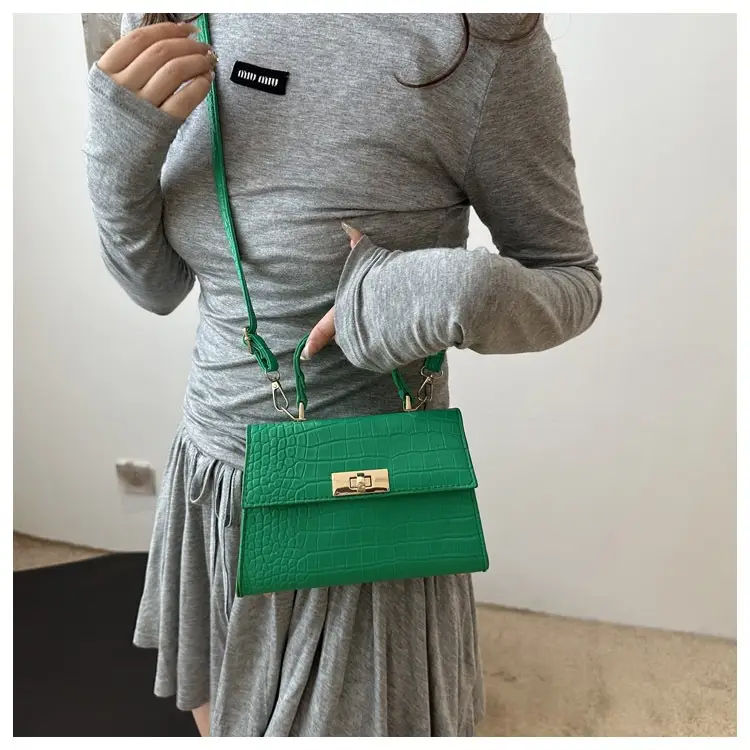 Pink Croc Leather Shoulder Bag for Women 2025 — feature 14