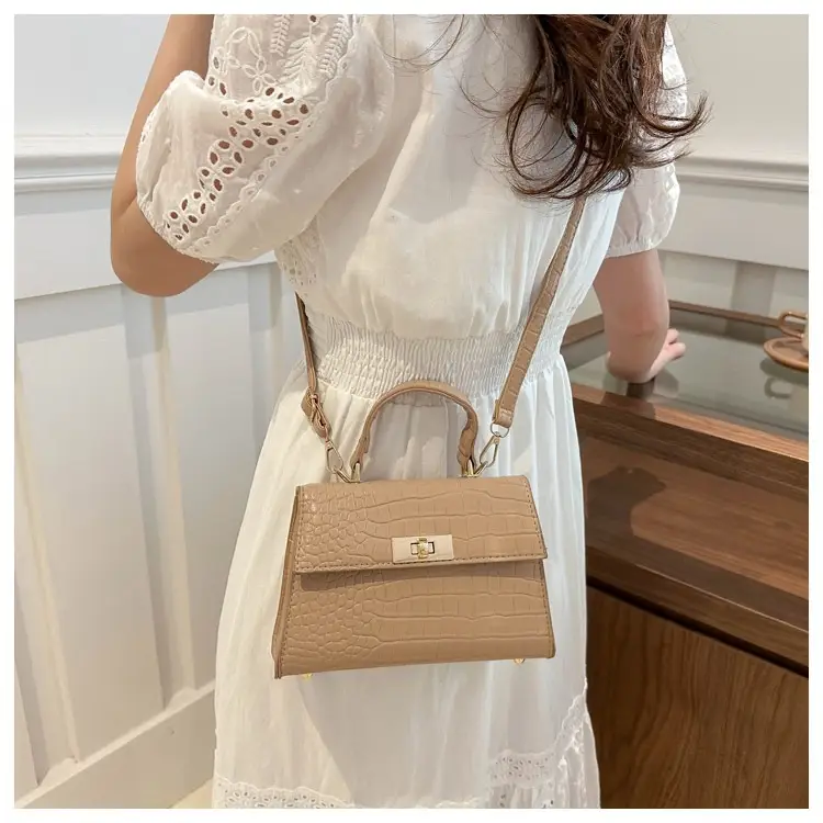 Pink Croc Leather Shoulder Bag for Women 2025 — feature 17
