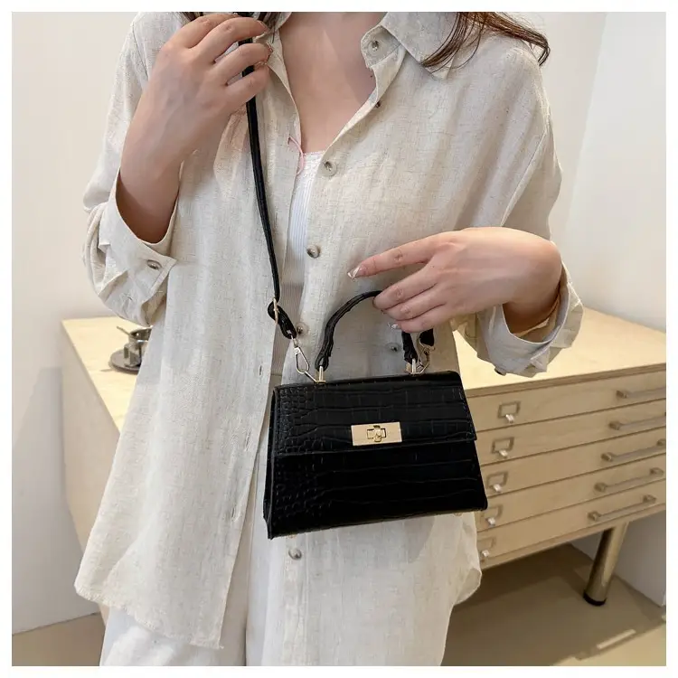 Pink Croc Leather Shoulder Bag for Women 2025 — feature 21