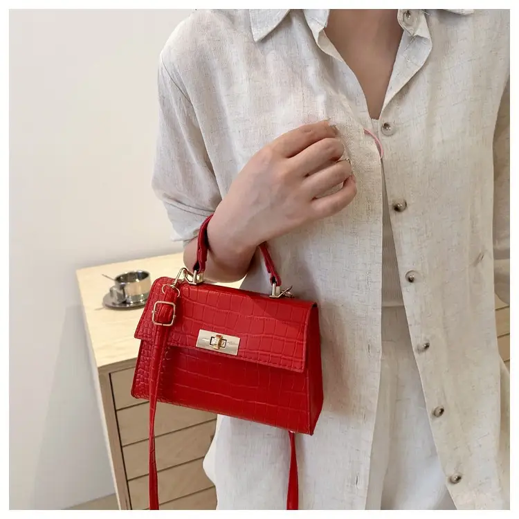 Pink Croc Leather Shoulder Bag for Women 2025 — feature 24