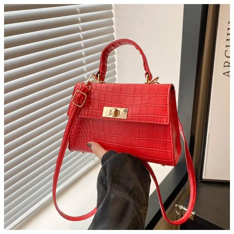 Pink Croc Leather Shoulder Bag for Women 2025 — feature 30