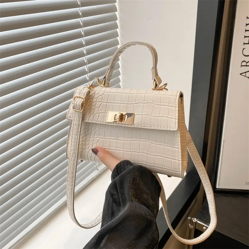 Pink Croc Leather Shoulder Bag for Women 2025 - Image 2