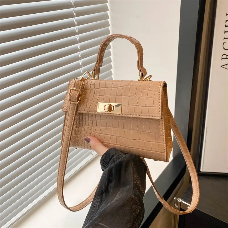 Pink Croc Leather Shoulder Bag for Women 2025 - Image 6