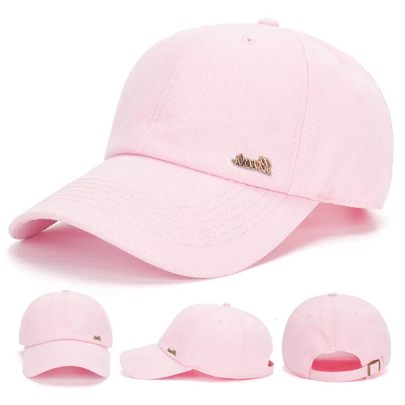 Pink Korean Style Men's Cotton Peaked Cap - Image 5