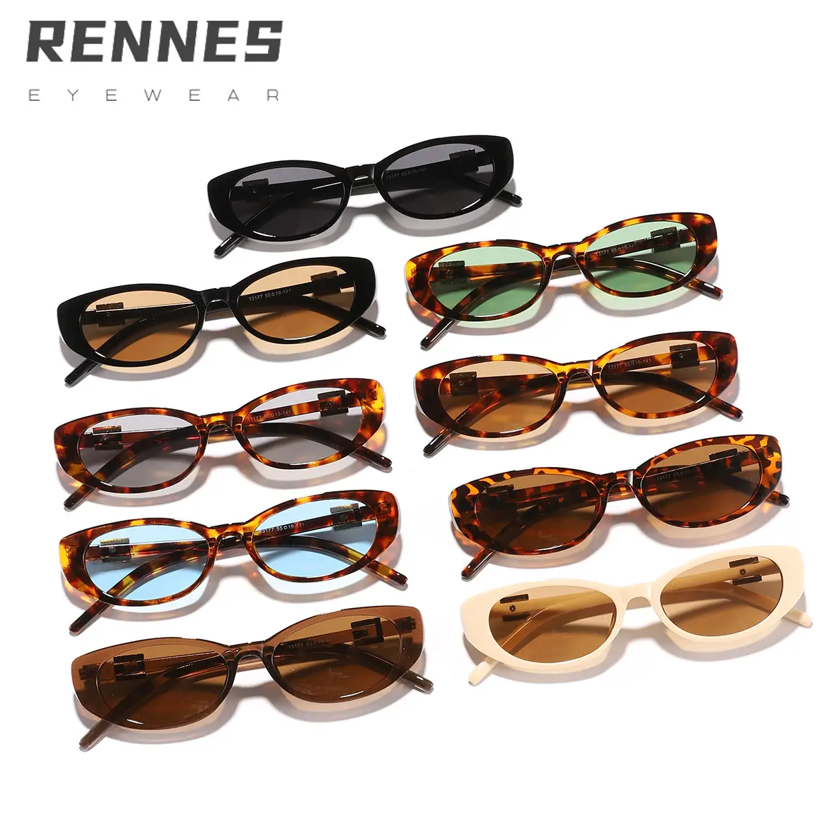 Men Women Oval Sunglasses Brown Tinted Street Photography