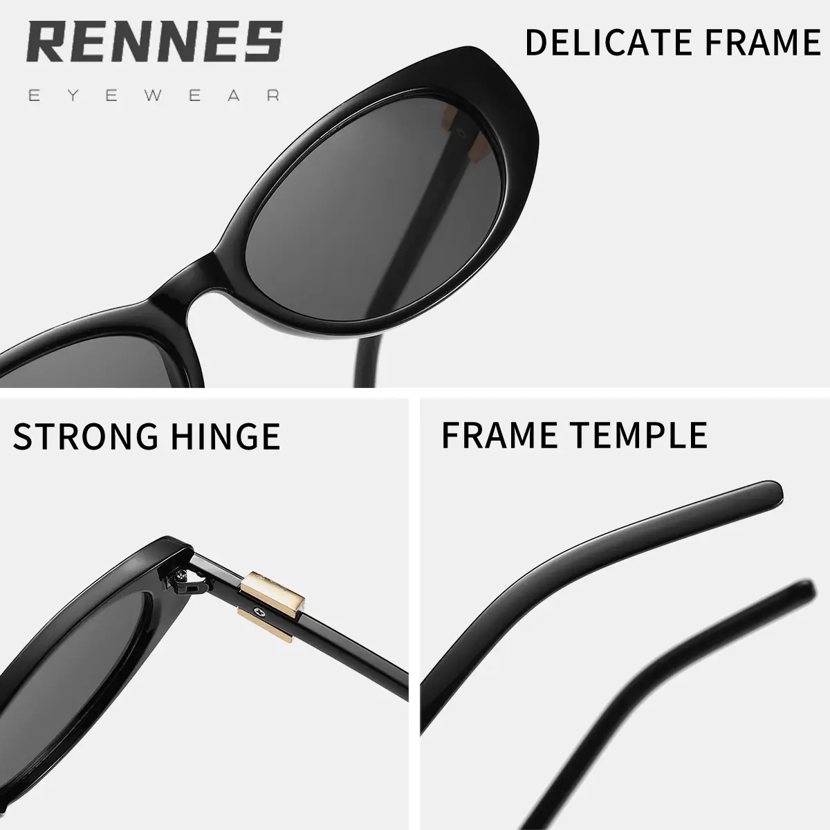 Men Women Oval Sunglasses Brown Tinted Street Photography