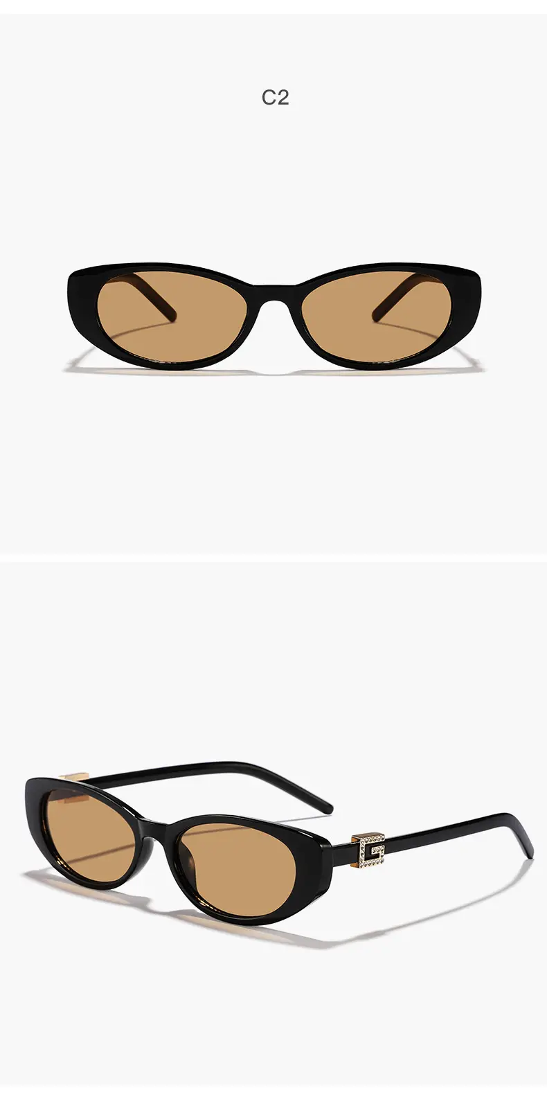 Men Women Oval Sunglasses Brown Tinted Street Photography — feature 13