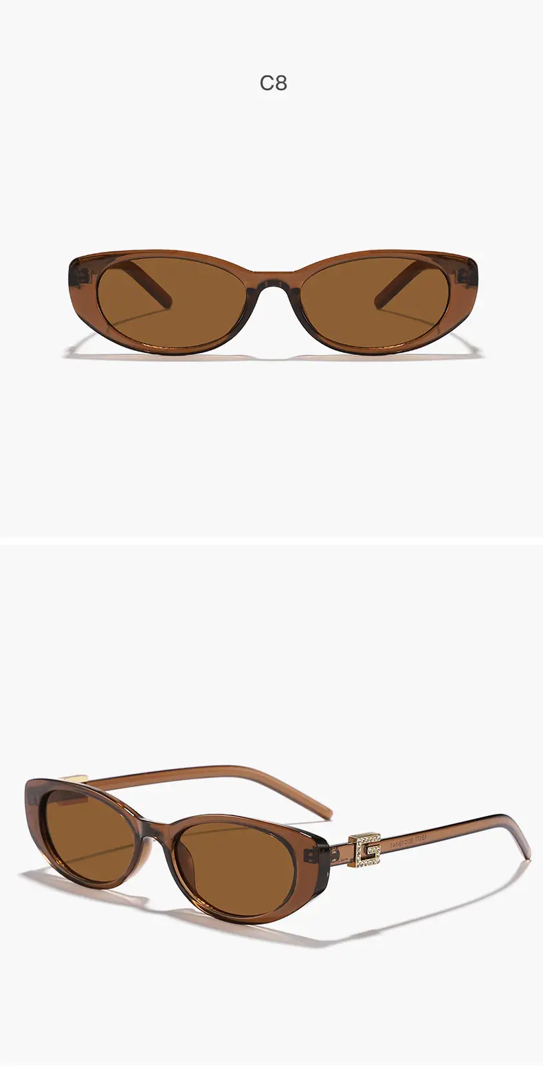 Men Women Oval Sunglasses Brown Tinted Street Photography — feature 19