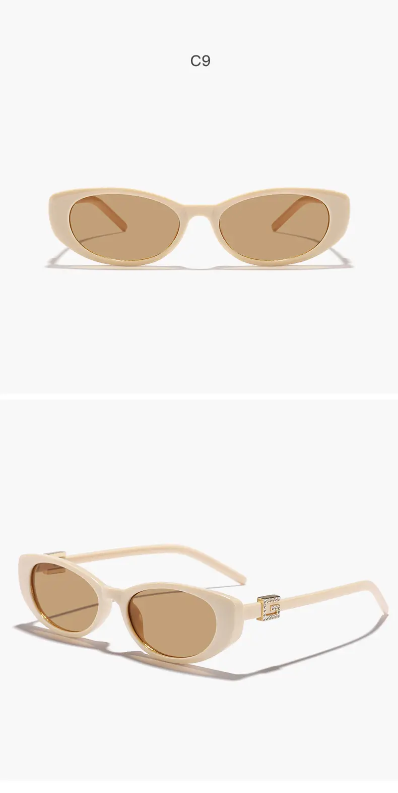 Men Women Oval Sunglasses Brown Tinted Street Photography — feature 20