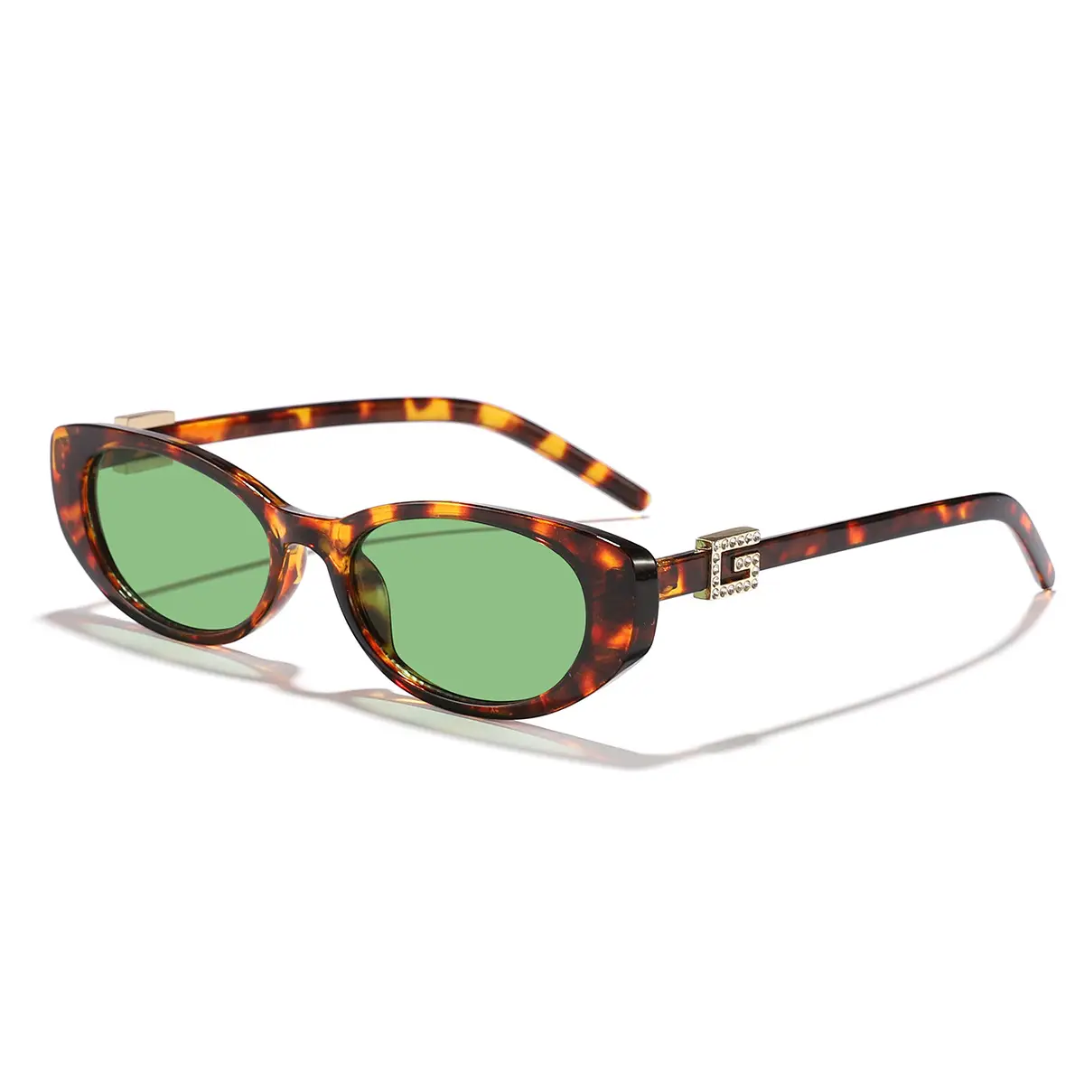 Men Women Oval Sunglasses Brown Tinted Street Photography