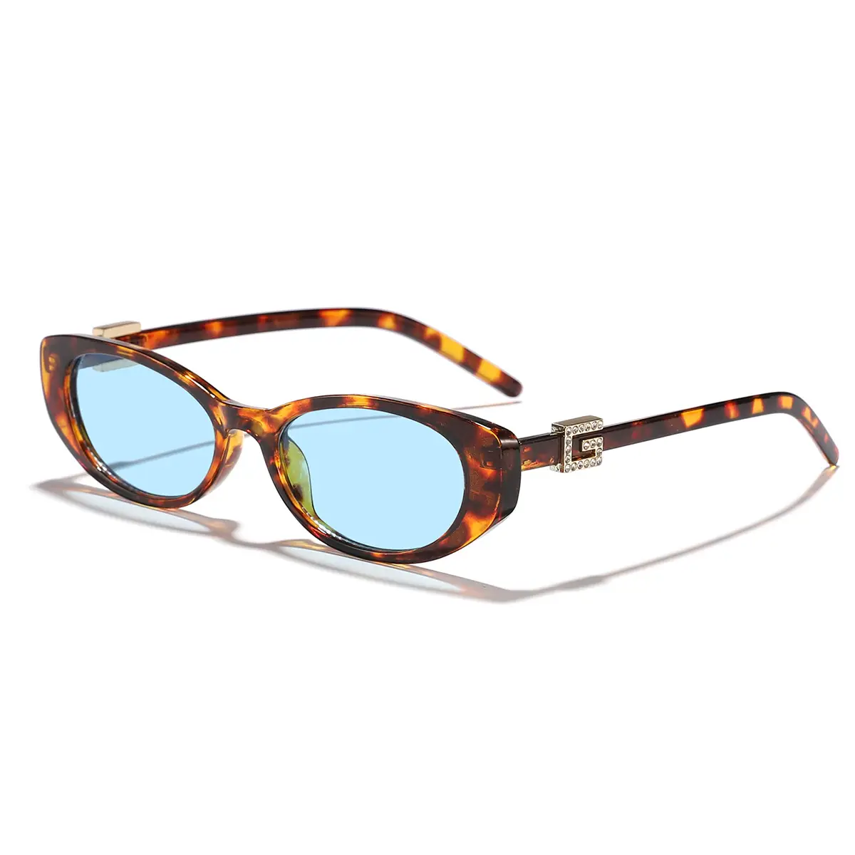 Men Women Oval Sunglasses Brown Tinted Street Photography