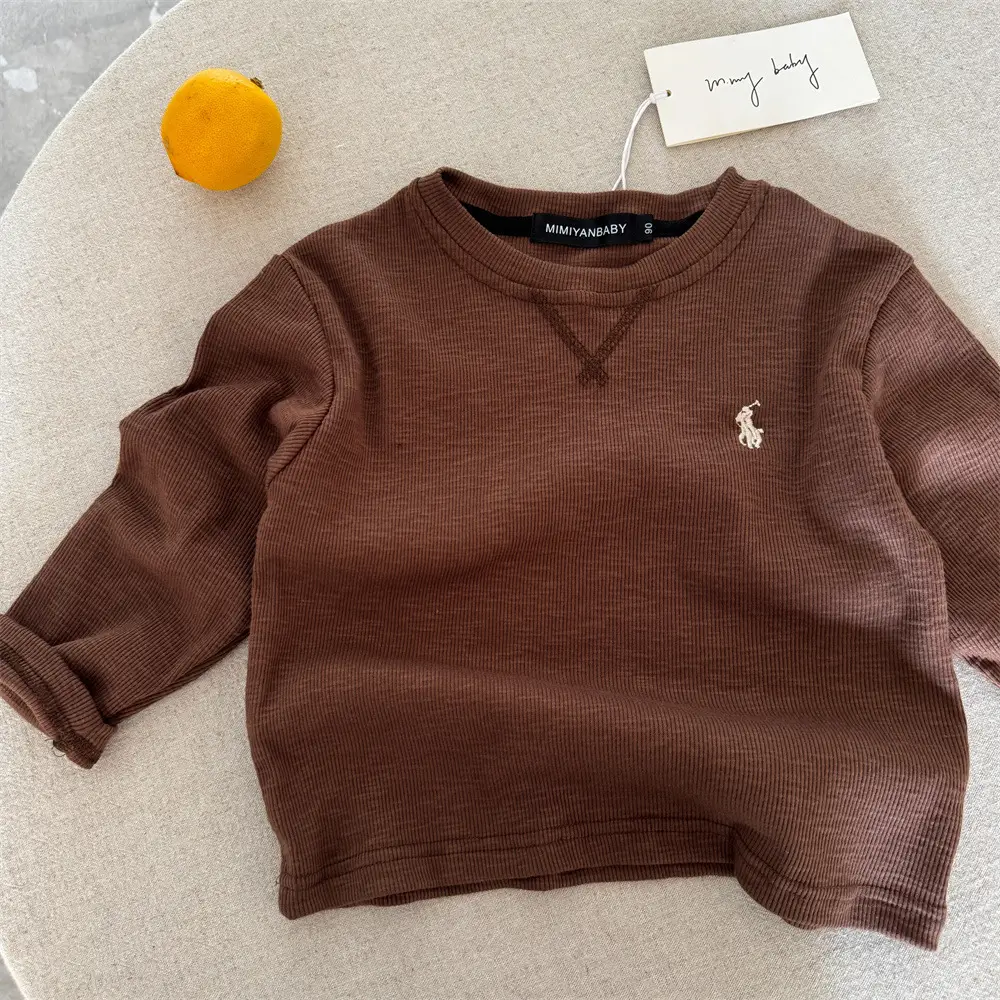 Brown Long Sleeve T-Shirt for Boys Spring Autumn — feature 17