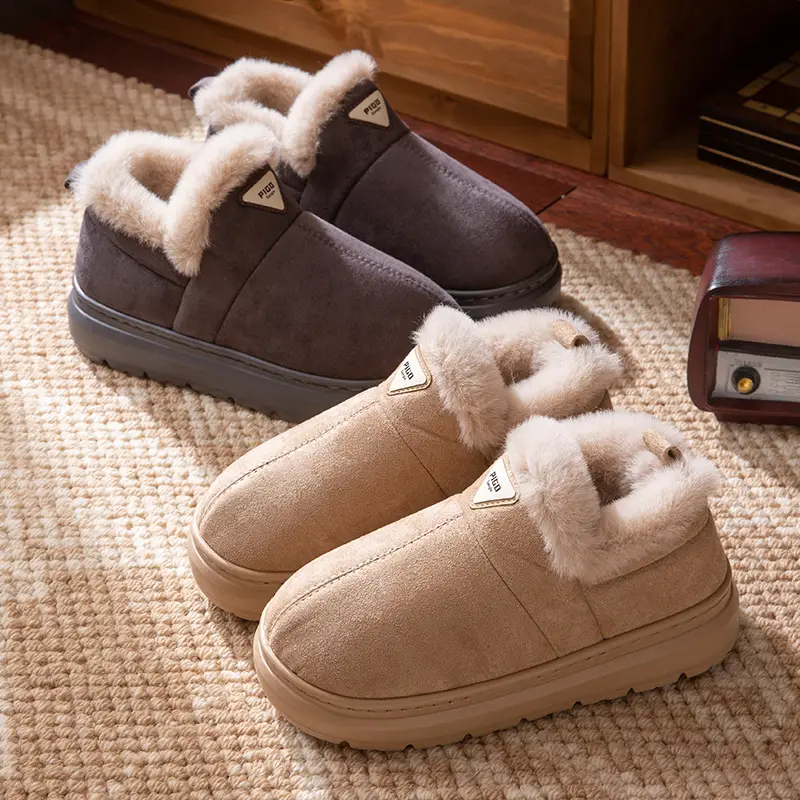 Women's Winter 2025 New Style Indoor and Home Velvet Warm Thick-Soled Non-Slip Cotton Slippers for Women's Outer Wear