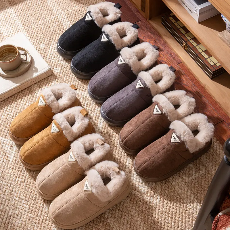 Women's Winter 2025 New Style Indoor and Home Velvet Warm Thick-Soled Non-Slip Cotton Slippers for Women's Outer Wear