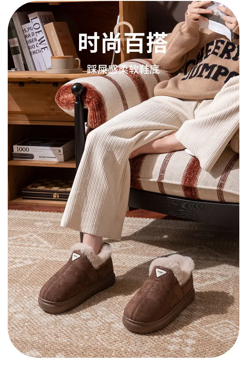 Women's Winter 2025 New Style Indoor and Home Velvet Warm Thick-Soled Non-Slip Cotton Slippers for Women's Outer Wear — feature 10
