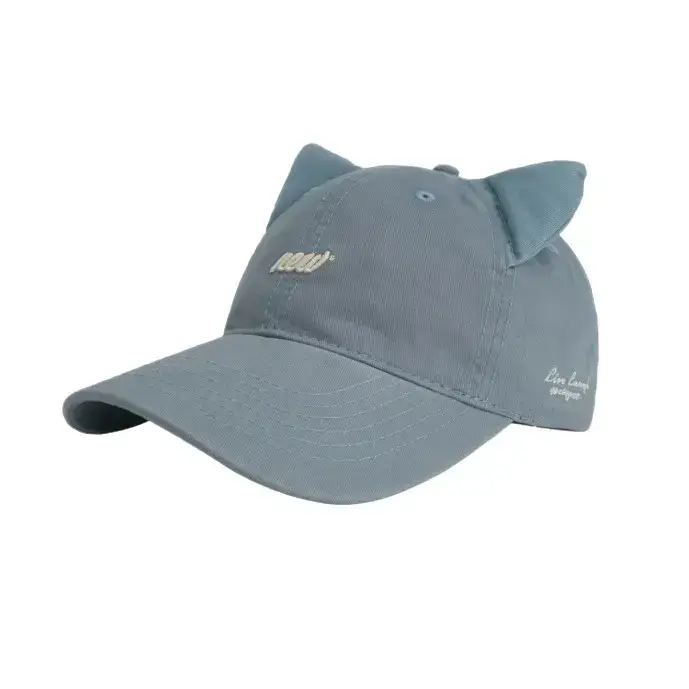 Cat Ear Baseball Cap Women Men White Large Brim - Image 11