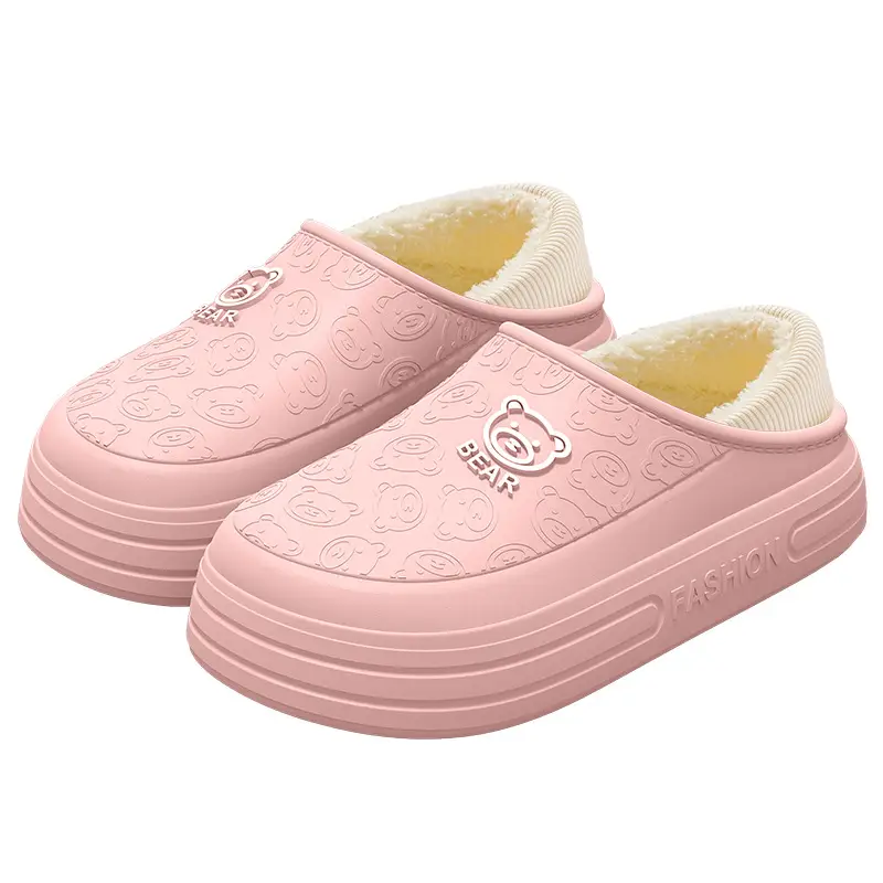 2025 New Style Bag Heel Eva Waterproof Cotton Slippers for Men to Wear at Home and Outside, Non-Slip, Anti-Odor, Warm Cotton Shoes for Women in Autumn and Winter