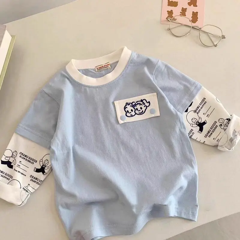 Boys Long Sleeve T-Shirt White Cartoon Print Spring Autumn 2025 - Image 2