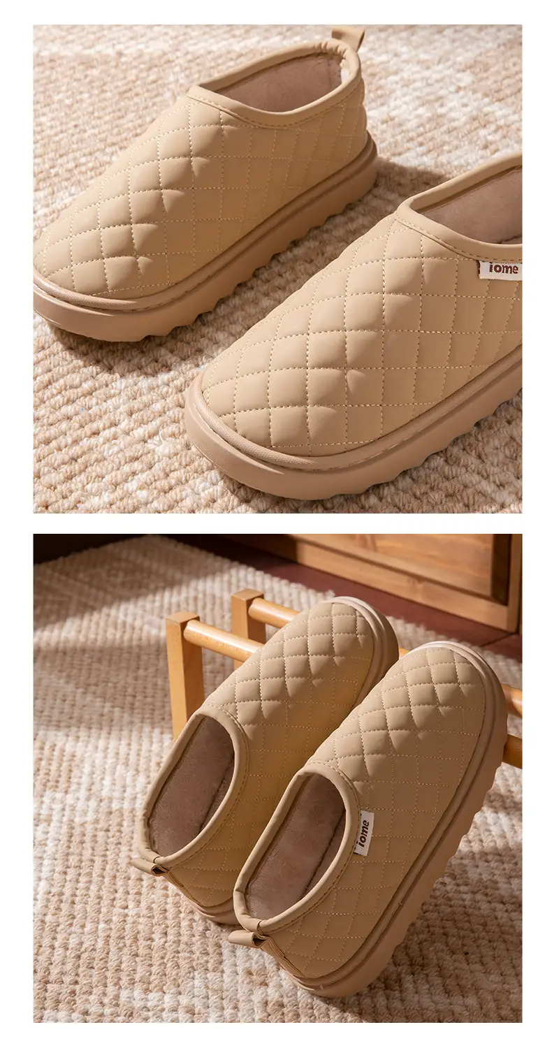Thick-Soled Waterproof Cotton Slippers for Women to Wear in Winter, Fleece-Lined, Thickeneded and Warm, Home Bags and Foot-Stepping Casual Cotton Shoes for Women — feature 9