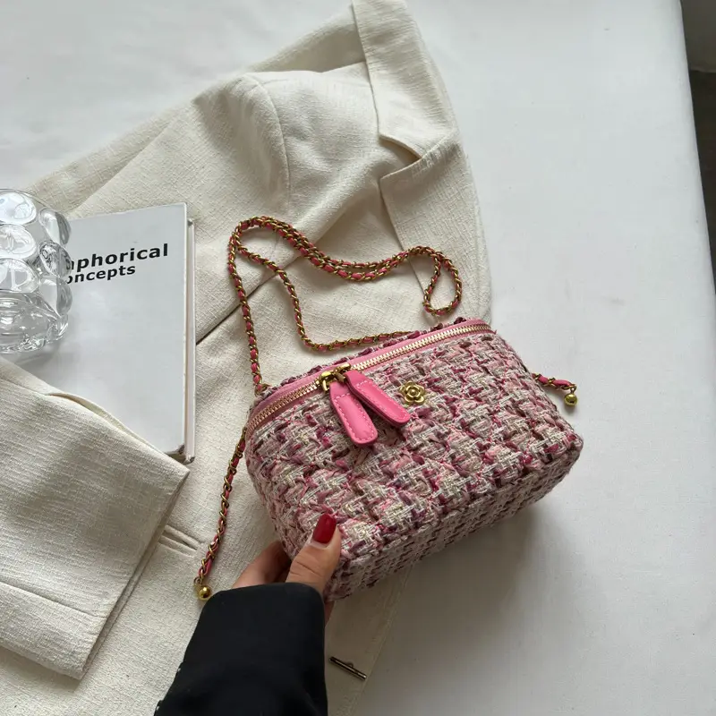 Pink Chiffon Chain Crossbody Bags for Women 2025 - Image 3