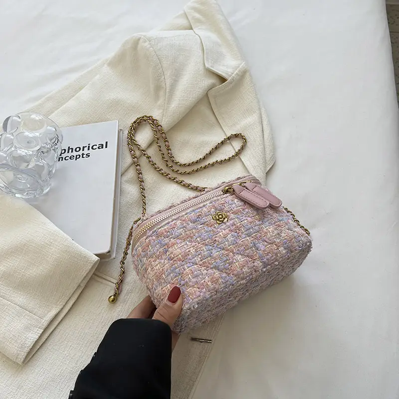 Pink Chiffon Chain Crossbody Bags for Women 2025 - Image 4