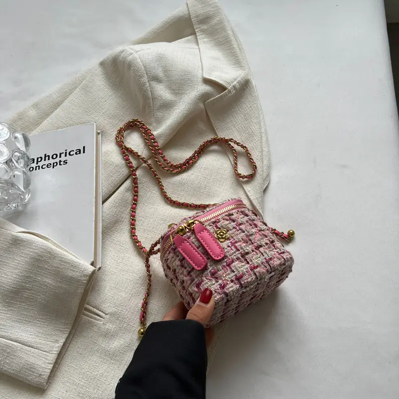 Pink Chiffon Chain Crossbody Bags for Women 2025 - Image 8
