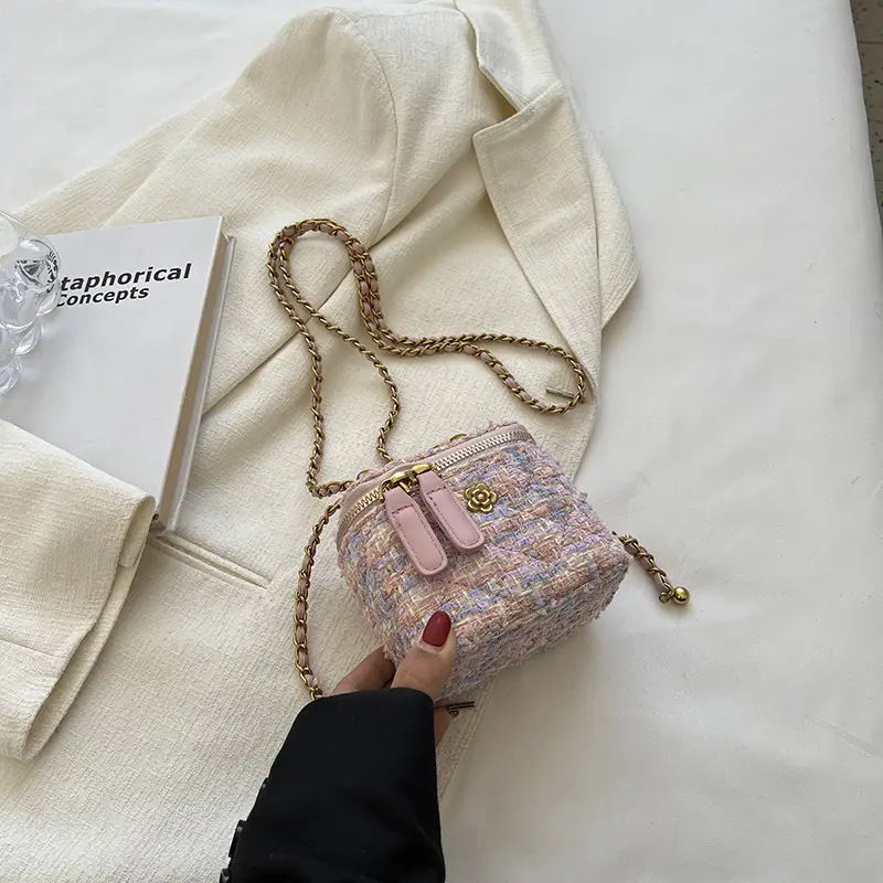 Pink Chiffon Chain Crossbody Bags for Women 2025 - Image 9