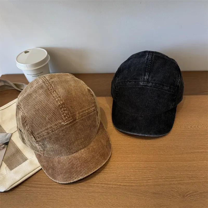 American Retro Corduroy Baseball Cap Unisex Autumn Winter Soft Top - Image 7