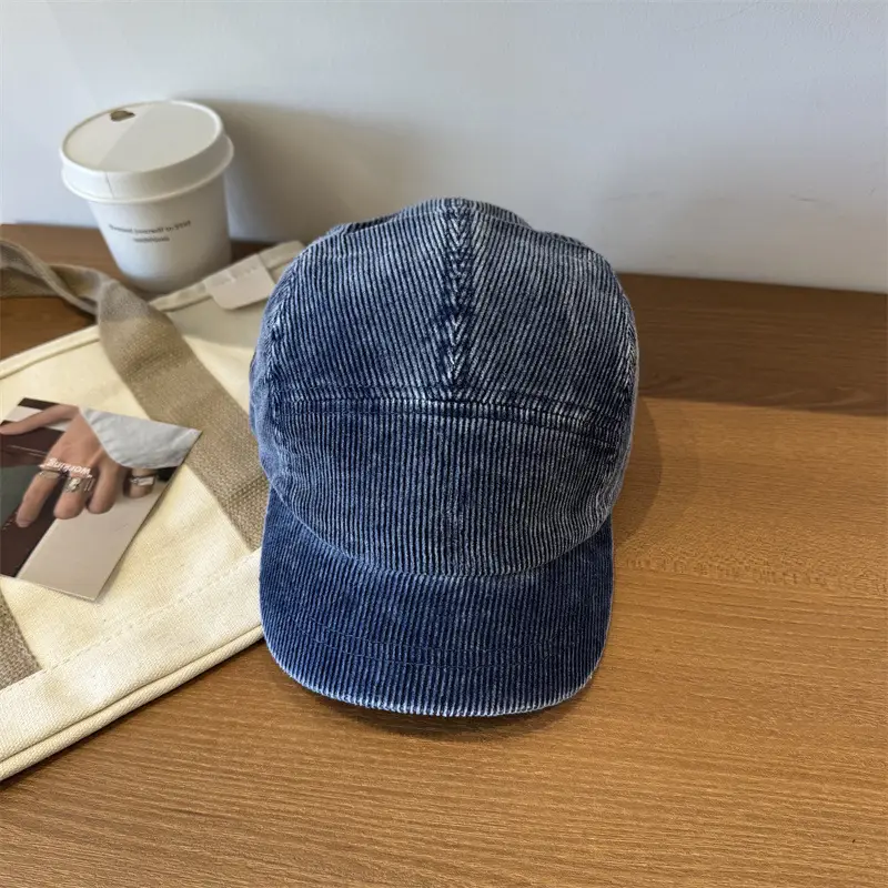 American Retro Corduroy Baseball Cap Unisex Autumn Winter Soft Top - Image 4