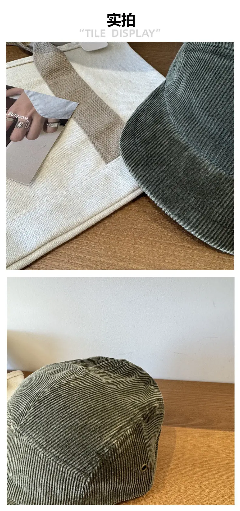 American Retro Corduroy Baseball Cap Unisex Autumn Winter Soft Top — feature 4
