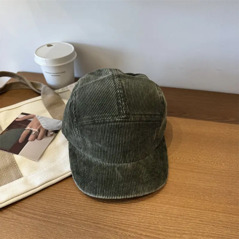 American Retro Corduroy Baseball Cap Unisex Autumn Winter Soft Top - Image 2