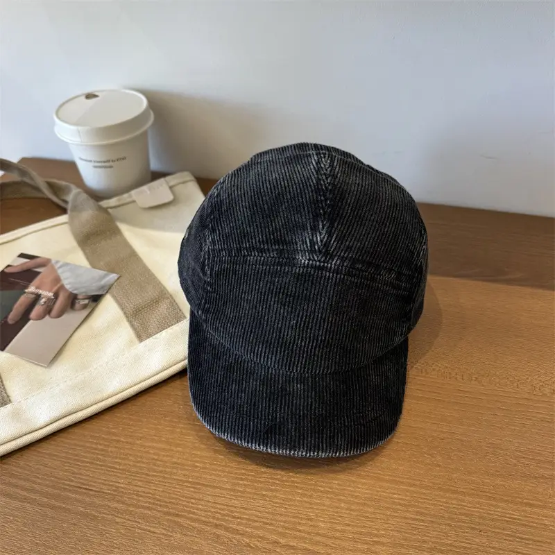 American Retro Corduroy Baseball Cap Unisex Autumn Winter Soft Top - Image 3