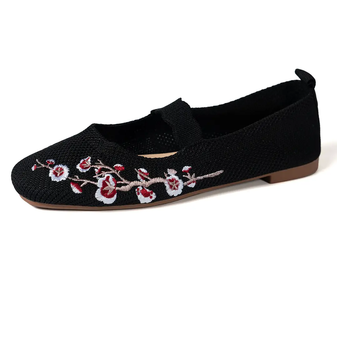 2025 Summer New European and American Export Large Size Round Toe Fly Woven Embroidered Fashion Lazy Slip-On Casual Shoes for Women — feature 6